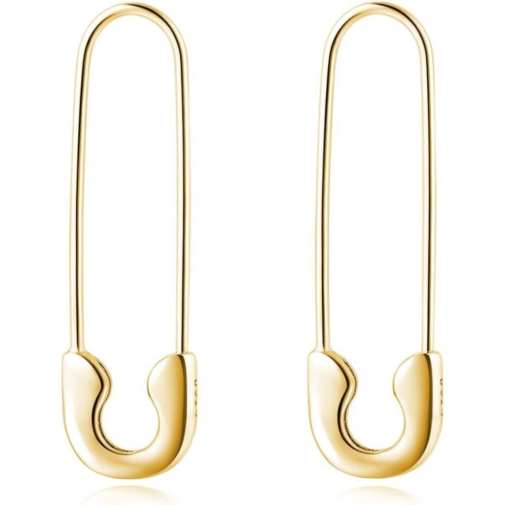Sterling Silver Hoop Earrings 1.4" Minimalist Dangle Nickel-Free Hypoallergenic
